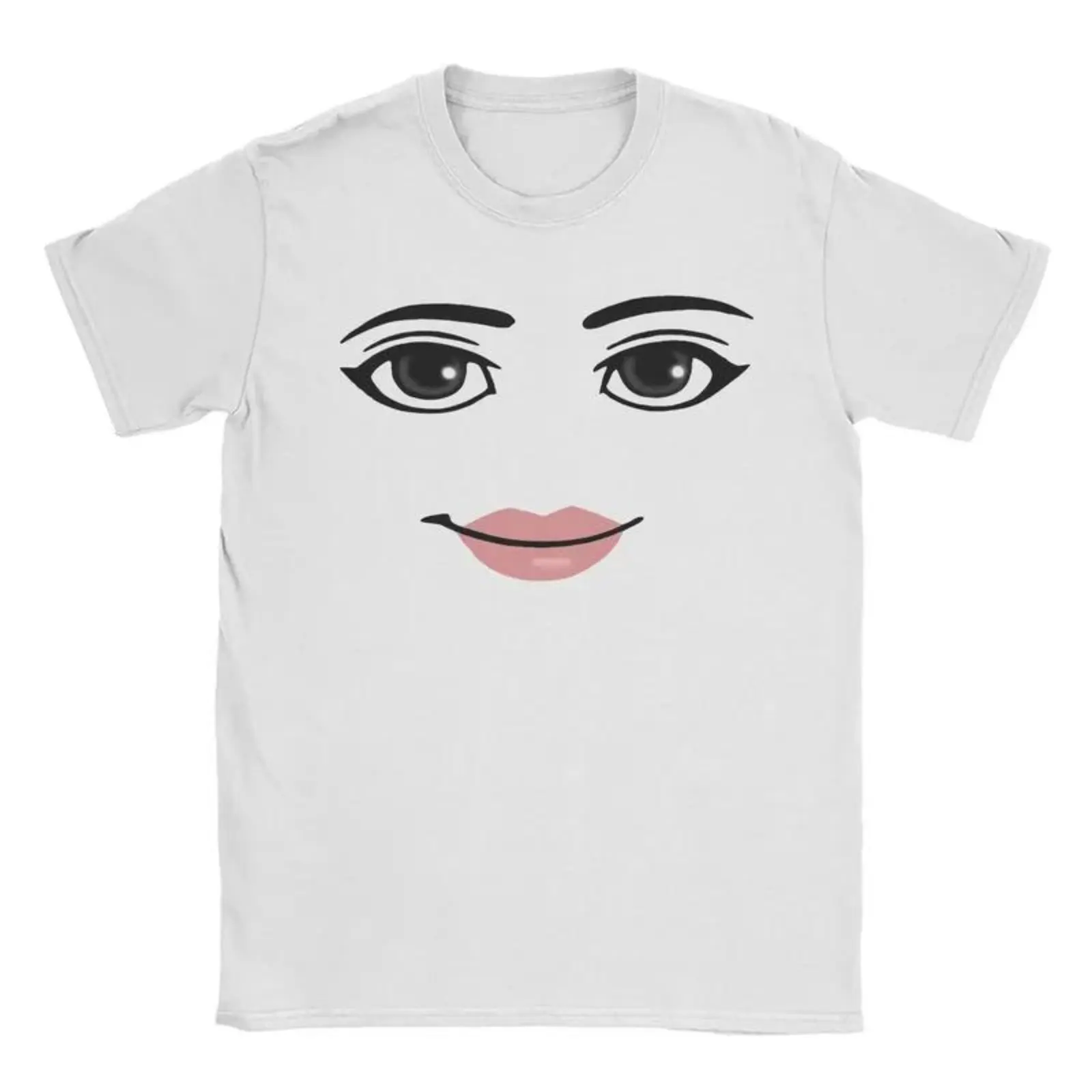 Women's Casual Round Neck Shortsleeve T-Shirt - Summer Harajuku Streetwear Fashion Apparel, Tops for Women with Robot, Roblox & Game Face Aesthetic Designs, Whimsical Summervibes Merch