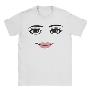 Round Neck Short Sleeve Clothing Summer Novelty Harajuku Streetwear Robot Robloxs Woman Face Game Tshirt Aesthetic Clothes