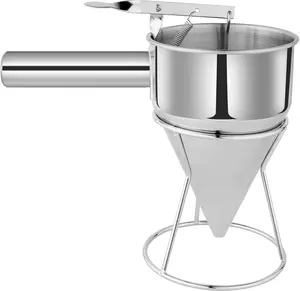 EgieMr Stainless Steel Pancake Batter Dispenser Funnels with Stand  for Cupcakes, Takoyaki or Any Baked Goods
