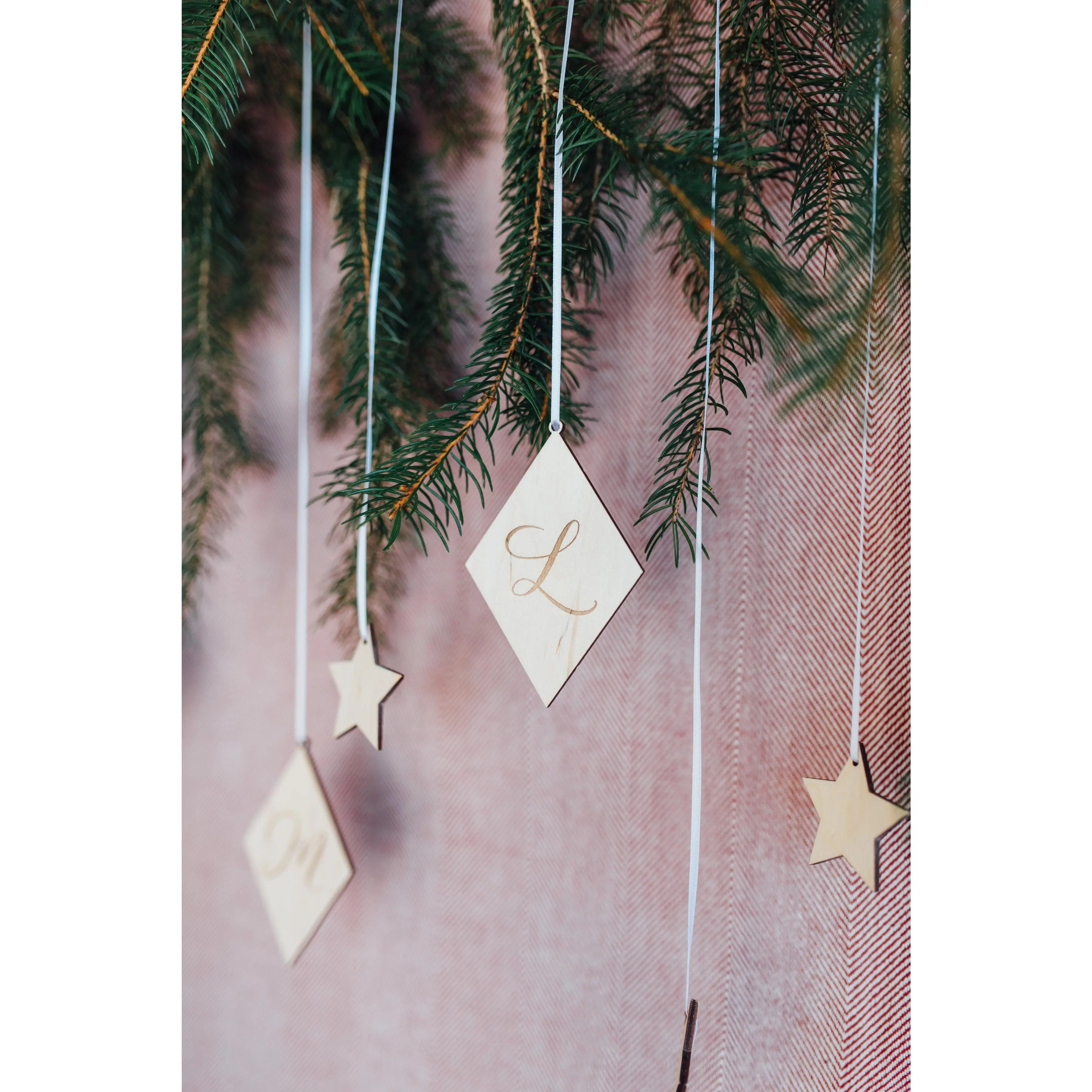 Custom Diamond Monogram Christmas Ornament
