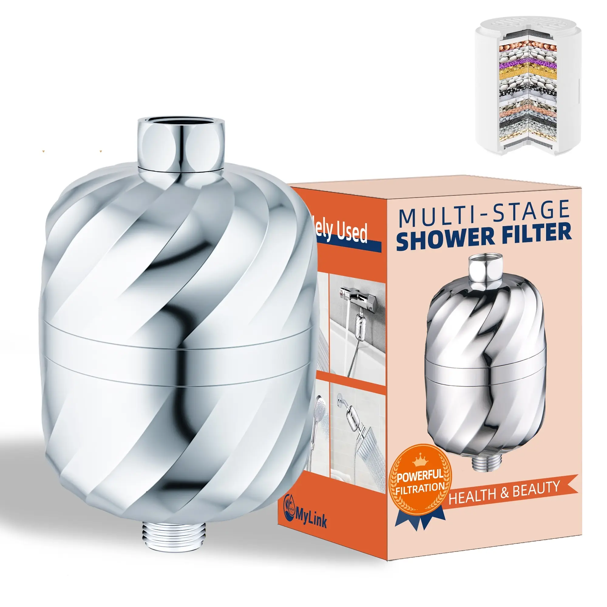 MiMcCoy High Output Revitalizing Shower Filter - Reduces Dry Itchy Skin, Dandruff, Eczema, and Dramatically Improves The Condition of Your Skin, Hair and Nails  | Vitamin C shower filter, vitamins and minerals infusion, softer-feeling skin, healthier hair