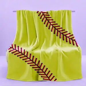 1 Piece Softball Blanket Softball Gift Suitable for Teen Girls Boys Adults Soft Warm Softball Blanket and Throw Blanket Sports Football Wool Blanket Sofa Bed Travel Living Room Decoration pattern baseball birthday celebration