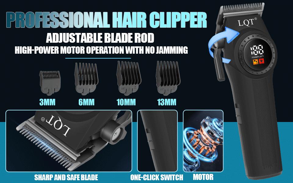 Professional Cordless Barber Clippers Sharp Blade No Snag Hair Cutting Tool Ultra Quiet  Easy to Clean Home & Barber Use