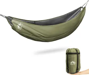 Night Cat Single-Seat Insulated Hammock Underquilt Camping Set - 8x3.6 ft, 4-Season Lightweight Soft Warm Sleeping Bag Under Blanket (5-20℃), Portable Travel Hammock, Outdoor Camping Hiking Travel Accessories