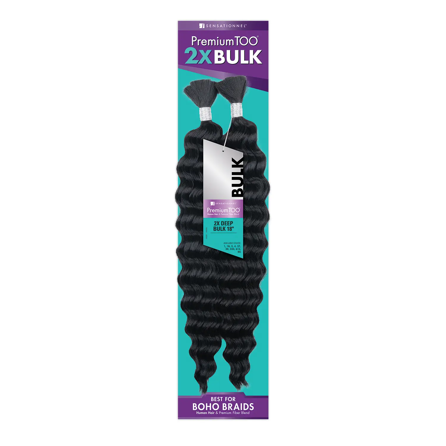 Sensationnel Human Hair Blend Braids Premium Too 2X Deep Bulk 18"