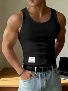 Men's Slim-Fit Ribbed Tank Top, Minimalist Essential for Daily Wear & Gym Workouts, Perfect for Layering or Solo Wear, Breathable & Stretchy for All-Day Comfort