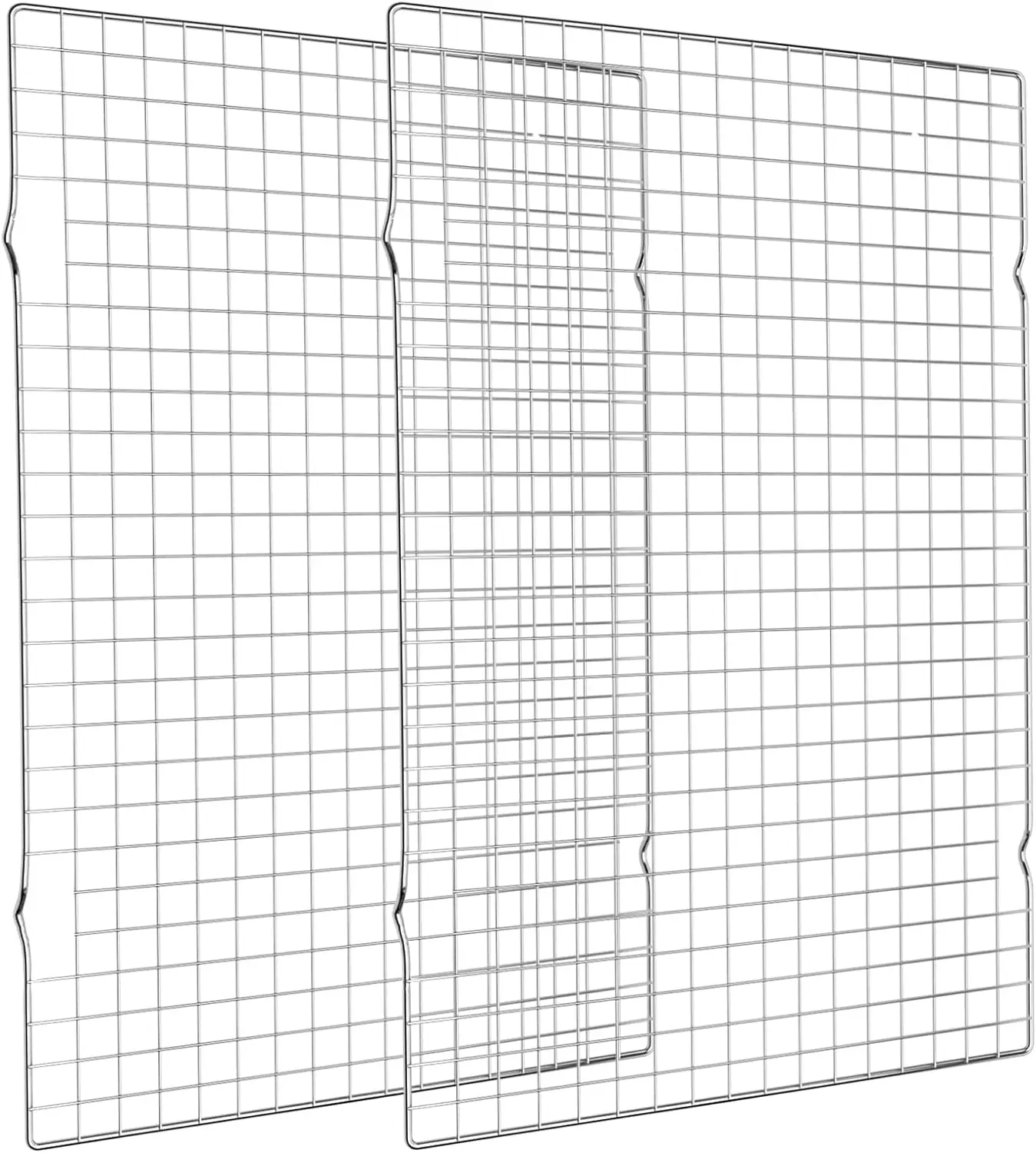 Cooling Rack for Baking 2-Pack, 16x10 Inches Baking Rack, Thick Wire Cookie Rack for Cooking, Roasting, Grilling, Drying, Oven Safe, Fits Half Sheet Pan, Silver
