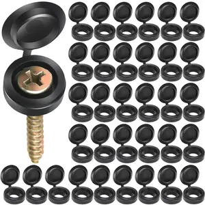 150 Pcs Hinge Plastic Screw Folding Cover Buttons, Screw Cap Cover Washers Top, Screw Caps Protective Covers, Suitable For Car Furniture Decorative Covers, Furniture Bolts Hardware Accessories, Body Screw