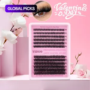 10-20mm Mixed Individual Cosmetic False Lashes Clusters, 240pcs/234pcs/300pcs/308pcs/set Volume Curly Thick Fake Eyelashes, Makeup Enhancement Lashes Clusters Kit, Cosmetic for Gift