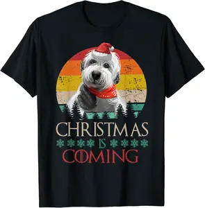 Holiday 365 Christmas Is Coming Old English Sheepdog Dog T-Shirt - Parisbus Shop 83B09L72J26Q