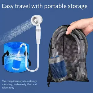Portable Camping Shower Kit |       USB Outdoor Shower Pump & Head for RV Travel Hiking Beach Pet Bathing Car Washing, Ideal Holiday Gift for Halloween Christmas Thanksgiving Rechargeable outdoorfun