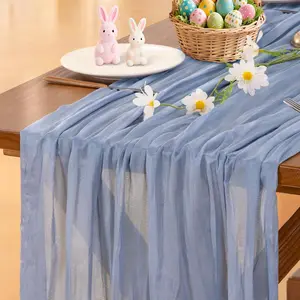 4/8/12PC Cheesecloth Table Runner Easter Spring Boho Rustic Gauze Dusty Pink Farmhouse 120 * 35 inch Cheese Cloth Runner for Wedding Party Baby Shower Birthday Home Decor Holiday Decorations