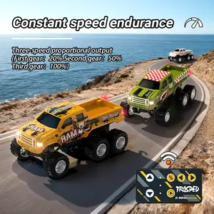 JJRC Mini Alloy RC Pickup Truck - 1:32 Scale 4WD Off-Road Monster Truck with Auto Demo Mode & LED Lights, 2.4G High Speed Remote Control Car Toy for Boys Kids 6-12 Years all-terrain vehicle