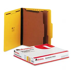212 MAIN Universal Pressboard Classification Folders - Letter Size, 6-Section, Yellow Expanding File Document Organizer, 10 per Box