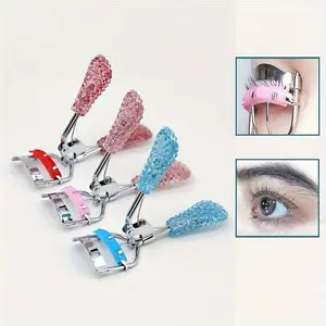 1pc Rhinestone Decor Eyelash Curler Quick Curling Eyelashes Cosmetic Eyelash Clip Makeup Supplies For Dressing Room Gift For Friends Makeup Beginner