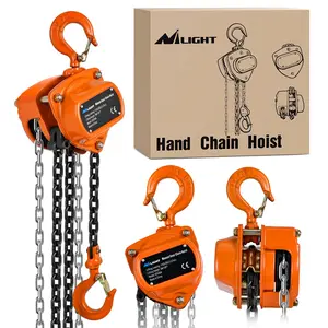 Nilight 1/2 Ton 1100 lbs Manual Chain Hoist 80 Galvanized Chain 10 ft Lifting Height Industrial Grade Steel Structures for Garages Warehouse Automotive Machinery