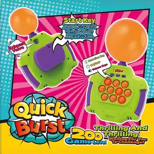New Children's Game Machine Whack-A-Mole Speed Push Balloon Blowing Rechargeable Challenge Toy Mouse Exterminator Pioneer Push Button Fun