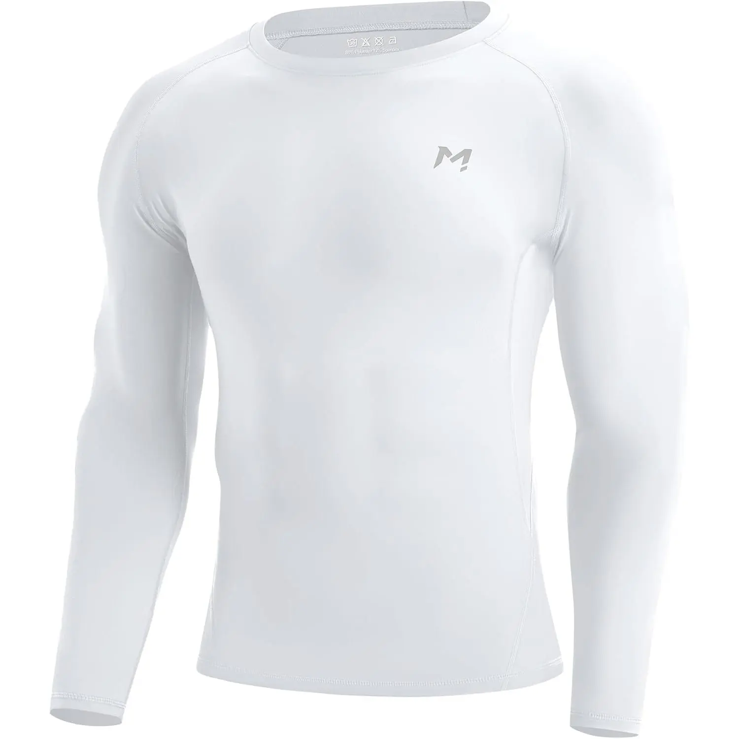 Moozava Men's Tight-Fit Long Sleeve 88% Polyester-12% Spandex Compression Shirt - Quick Dry, Breathable, UPF 50+, Tag-Free Neck, Flatlock Seams, All-Seasons Outdoor Athletic Base Layer for Baseball, Workouts
