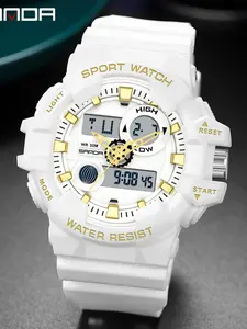 1pcs Sanda 780 Sports Men's Watch Analog Digital Watch Top Brand Luxury Military Quartz Watch Waterproof Men's Electronic Watch Alarm clock timing date week display multi-function LED digital men's clock With Box and Hand Line
