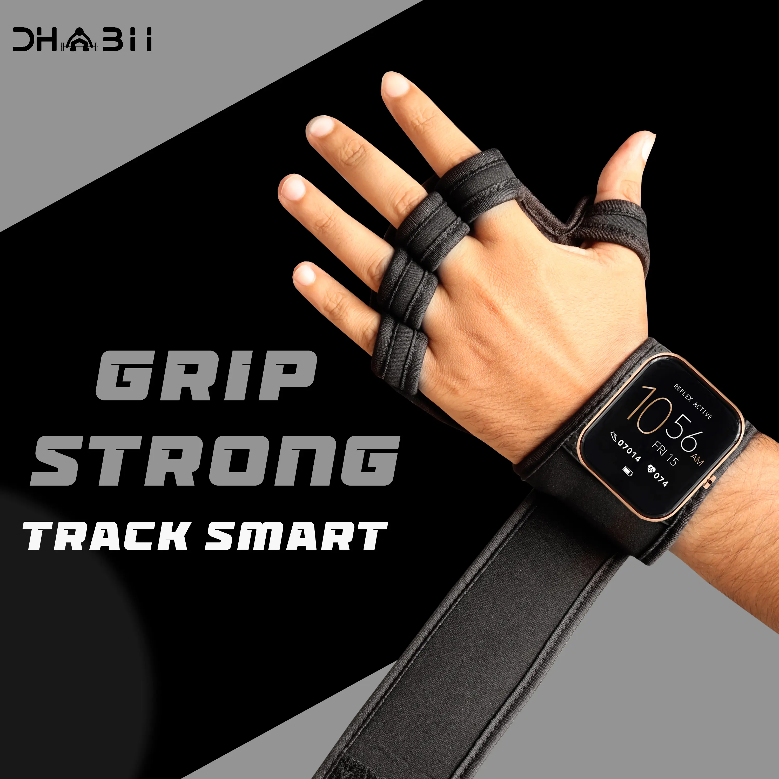 Dhabii Men's Lifting Sports Gloves - 2.5mm Neoprene & Rubber, Smart Watch Compatible, Ventilated Design, Super Grip, Hand Support & Wrist Protection, Neoprene Wrist Support, Gym, Olympic Lifts Snatches Push Jerks, Hand Support And Wrist Protection
