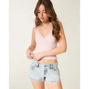 Hollister Low-Rise Light Wash Mini Jean Shorts