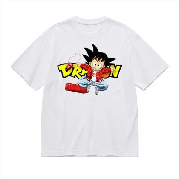 Dragon Ball Goku Graphic Short Sleeve T-Shirt, Soft Cotton, Unisex For Teens, Trendy Comfortable Versatile Fashion Top