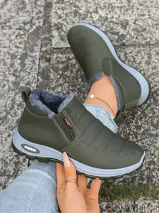 Velvet warm cotton shoes, slip resistant soft soled casual shoes, comfortable and versatile shoes