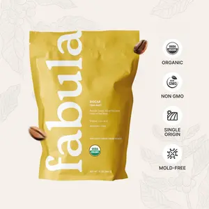 Fabula Decaf Medium Roast Coffee - 12oz - Smooth Flavor & No Caffeine - Freshly Roasted, clean Swiss water process