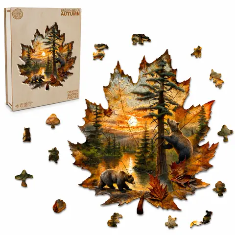 【CLEARANCE!】Wooden Handmade Puzzle - Unique Shape Art Design Shape Puzzle Wooden Jigsaws, Natural Wood with Smooth Edge, Decor Piece for Adults Relaxation & Family Bonding, Creative Gift for Birthday, Children's Day, Christmas