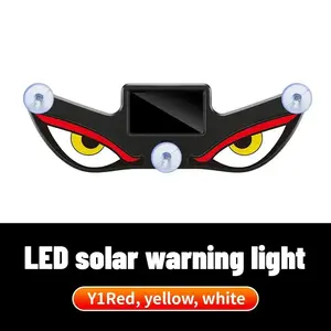 Car Rear Window Dynamic LED Display, Vampire Devil Eye Emoji Panel, Car Decoration Light, Solar Powered, Automatic Charging