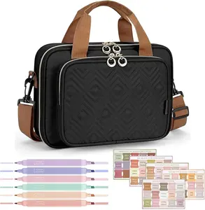 Bible Cover Case for Women Large Bible Bag with 6 Highlighters & Tabs Bible Study and Journaling Kit Book Carrying Case Perfect Christian Gift for Mother’s Day