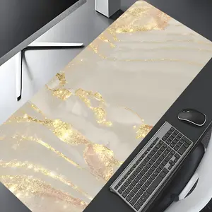 Gold Marble Extended Large Gaming Mouse Pad,  Aesthetic Elegant design Decorative Rubber Anti-Slip Desk Mat, Multiple Sizes for Laptops and Desktops, Great Gift for Kids and Adults, Gaming Desk Accessory