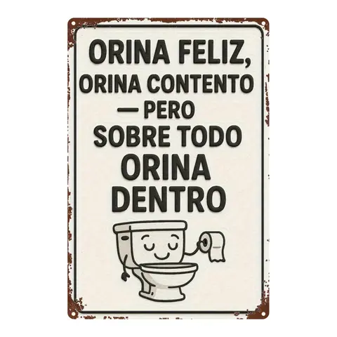 1pc Spanish Humorous Bathroom Sign - Vintage Aged Look Metal Wall Decor with Spanish Funny Phrases, Iron 2D Flat Toilet Sign Suitable for Home, Office, Gym, Spanish Class - Funny Language Learning Gift, 2D Flat