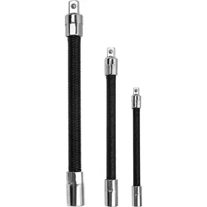 3- Flexible Socket Extension Bar Set 1/2" 1/4" 3/8" Shaft Drive 10" 8" 6"