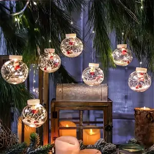 3.5-Meter Christmas Bulb Curtain String Lights Warm White Wish Ball Lights USB Remote with 11 Modes 3 Styles Snowman Christmas Tree Santa Claus for Festive Home Lighting