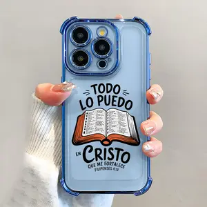 Bible Verse Aesthetic Christian Pattern Phone Case , Electroplated Cover with Airbag Shockproof Slim Soft TPU Cover Shockproof for iPhone 17 Pro Max Plus Air/16/15/14/13/12/11 y Samsung Galaxy S21 S22 S23 S24 S25 S26 Ultra Plus