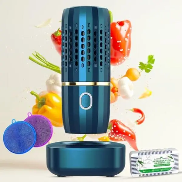 Fruit and Vegetable Cleaner with 2 Silicone Brush and fridge deodorizer –Fruit & Veggie Wash for Fresh and Healthy vegetable