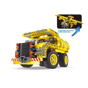 212 MAIN Educational Small Animal Construction Toy Kit with 361 Plastic Bricks – Engineering Toys for Ages 6+, Build Dump Truck & Airplane for Pet Play