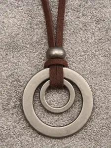 Vintage Double Ring Pendant Necklace, Fashion Jewelry for Party, Daily Clothing Decor, Trendy All-match & Exquisite Jewelry for Birthday Gift