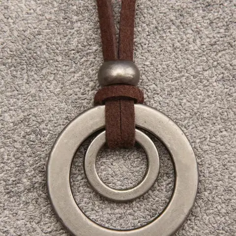 Vintage Double Ring Pendant Necklace, Fashion Jewelry for Party, Daily Clothing Decor, Trendy All-match & Exquisite Jewelry for Birthday Gift, Stylish Everyday Jewelry