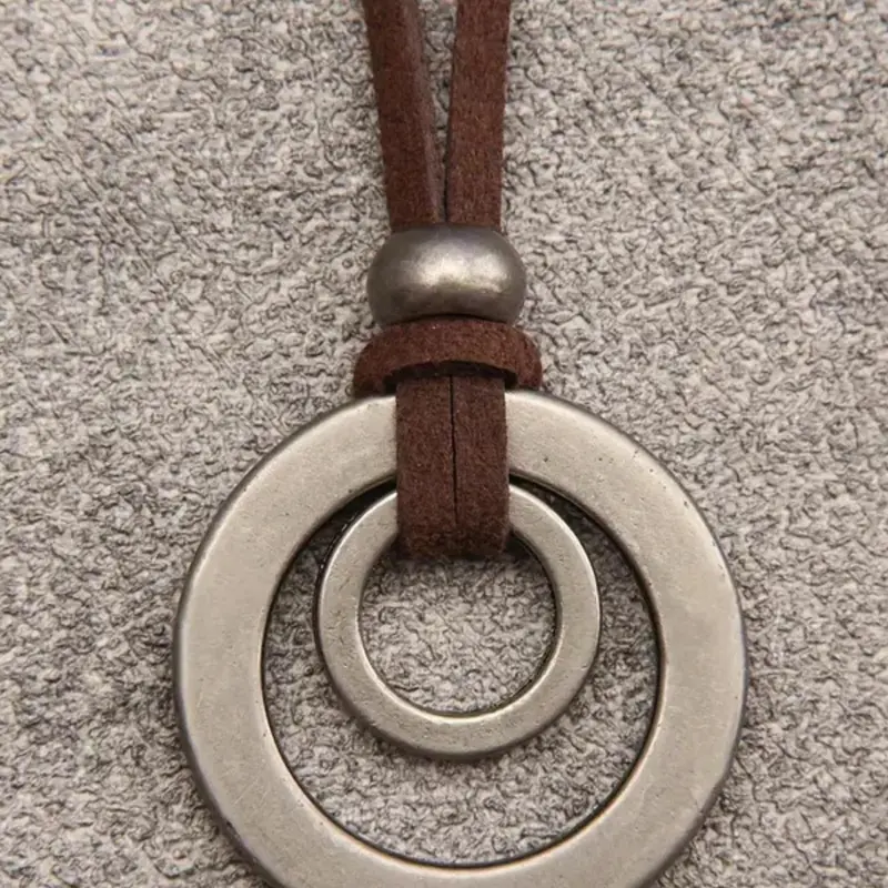 Vintage Double Ring Pendant Necklace, Fashion Jewelry for Party, Daily Clothing Decor, Trendy All-match & Exquisite Jewelry for Birthday Gift, Stylish Everyday Jewelry