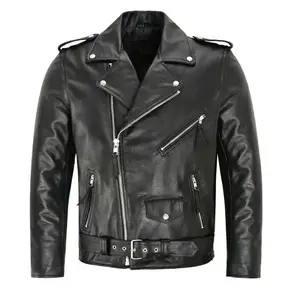 Men PU Leather Jacket Motorcycle Fashion Slim Fit Leather Coat(Sheets)