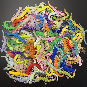 Multi-Color 100/200-Piece 3D Printed Movable Gecko Animal Figurine Set, Made Of Pla Material, 3.54-Inch Party Gift Pack, Perfect For Birthday Gifts, Classroom Rewards, Holiday Decorations, Halloween, Christmas—Unique Home Decor Ornament Collection