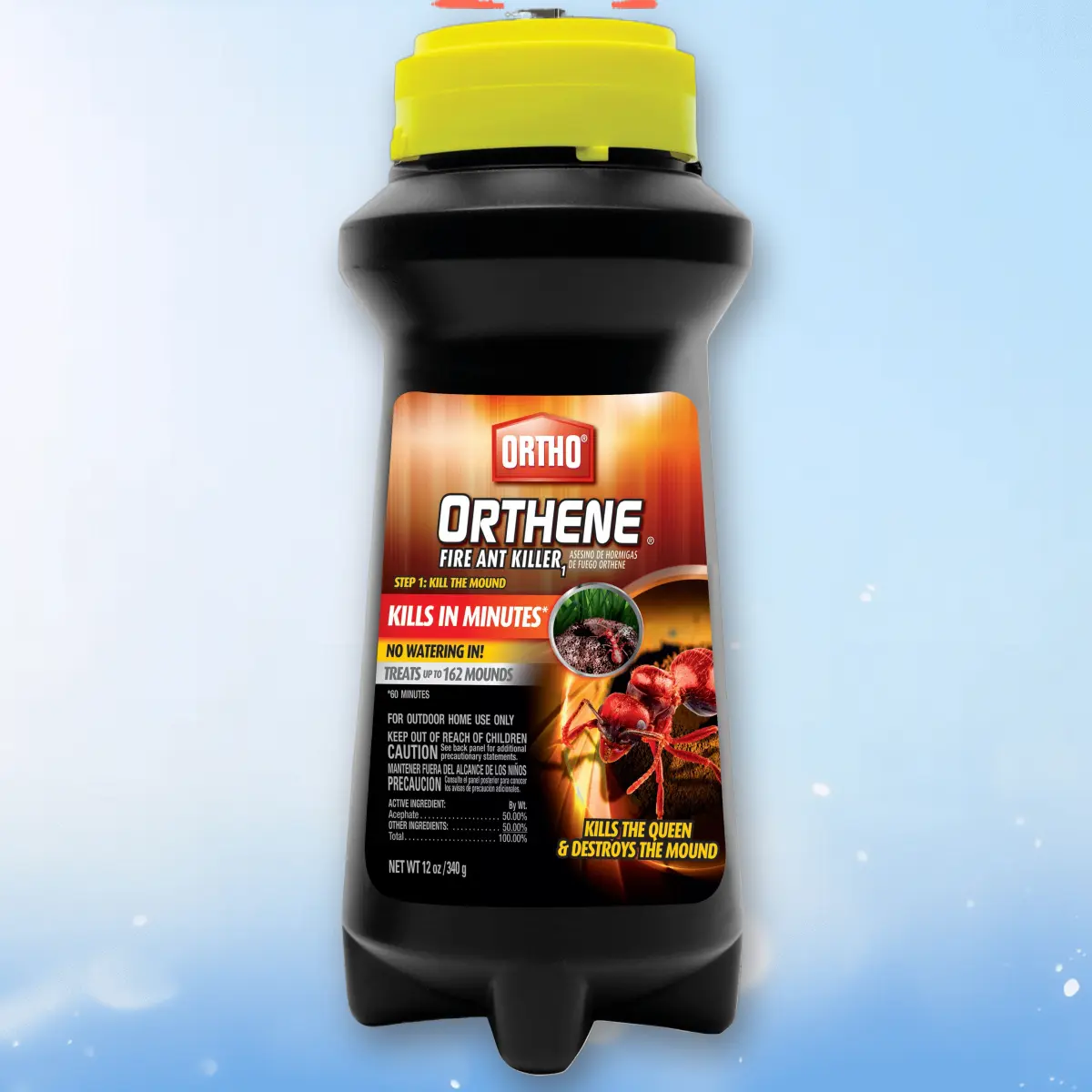 Ortho Orthene Dry Powder Waterless Chemical Pesticide Fire Ant Killer (The Ortho Group), 12 oz, Home Lawns Insect Control, Kills Queen, Destroys Mounds, Outdoor Pest Management
