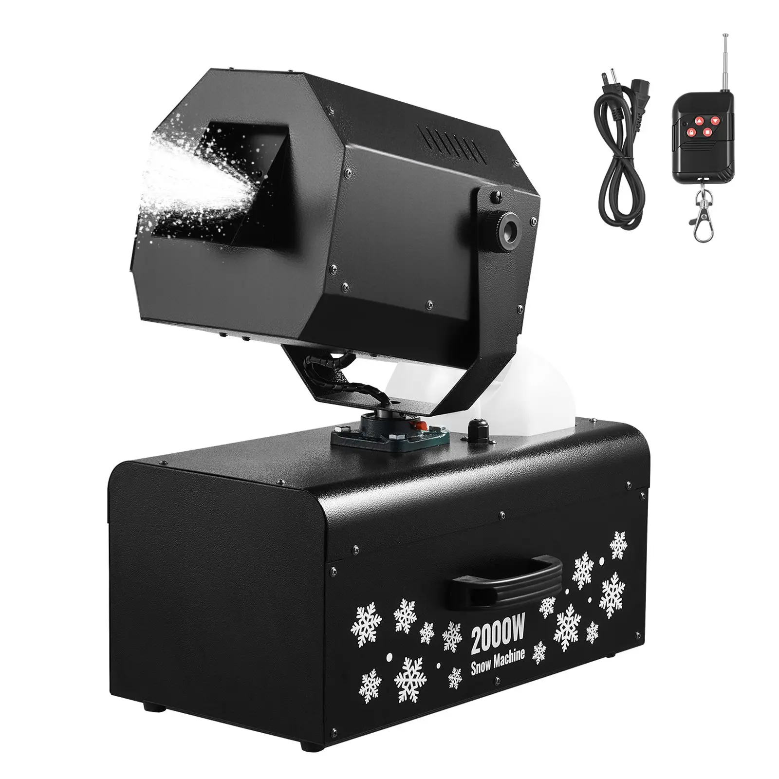 VEVOR Snow Machine, 2000W 90Shaking Head Snow Maker by Wireless/Wired Remote Control, High Output Snowmaking Machine Coverage up to 25 with 5L Tank for Christmas Wedding Parties