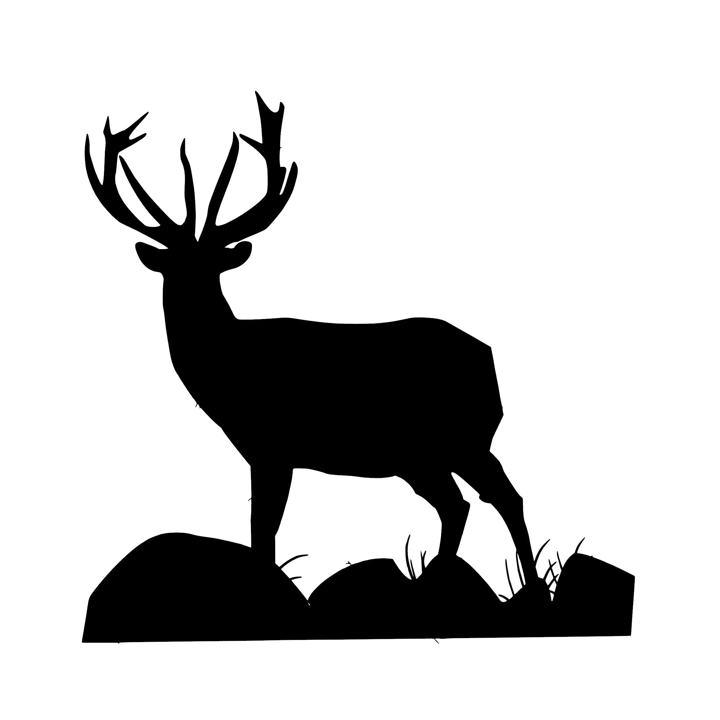 Deer & Elk on Rocks Vinyl Sticker - Decorative, Waterproof Office Stationery for Notebooks & Paper, Cars, Windows, Long-Wearing Silhouette Decal