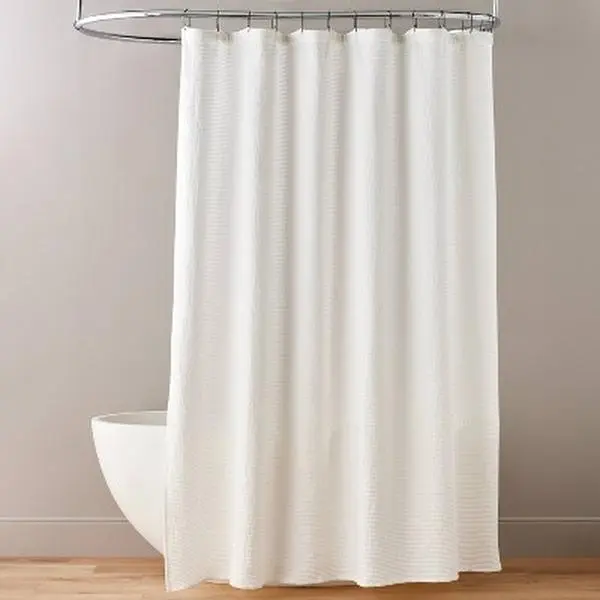 Hearth & Hand Magnolia Stripe Cotton Matelassé Shower Curtain 72x72" Cream