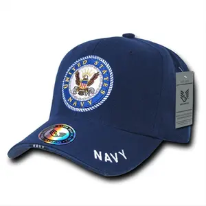 212 MAIN Embroidered Rapid Dominance The Legend Military Cap - Casual Style, Navy Color, Adjustable Strap