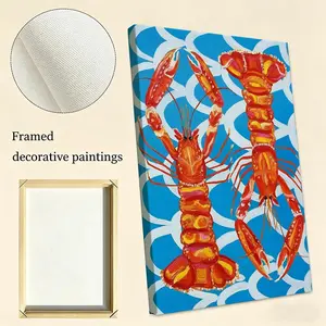 Minimalist Sardine Seafood Art Framed Wall Painting Eco HD Canvas Wall Art with Inner Frame | Waterproof, Wrinkle-Free, Not Easy to Damage | Ideal Wall Decor for Hallway, Entryway & Living Room outdoorfun