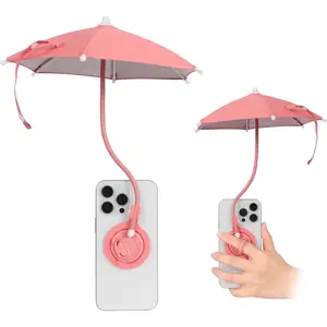 Magnetic Phone Holder Umbrella, Tiny Umbrella for Phone Unshade , Cellphone Smartphone Mount Stand, Flexible, Rotatable, Anti-Glare for Outdoor Use